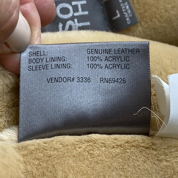 Vintage Penny Lane Wilsons Tan‎ Suede Leather Faux Fur Collar Jacket Coat Sz L - Picture 7 of 15